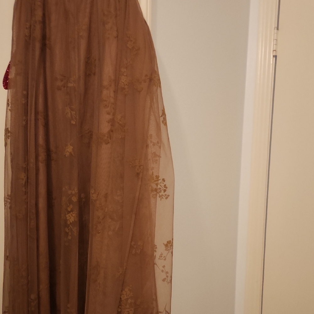 Elegant Brown Lace Skirt